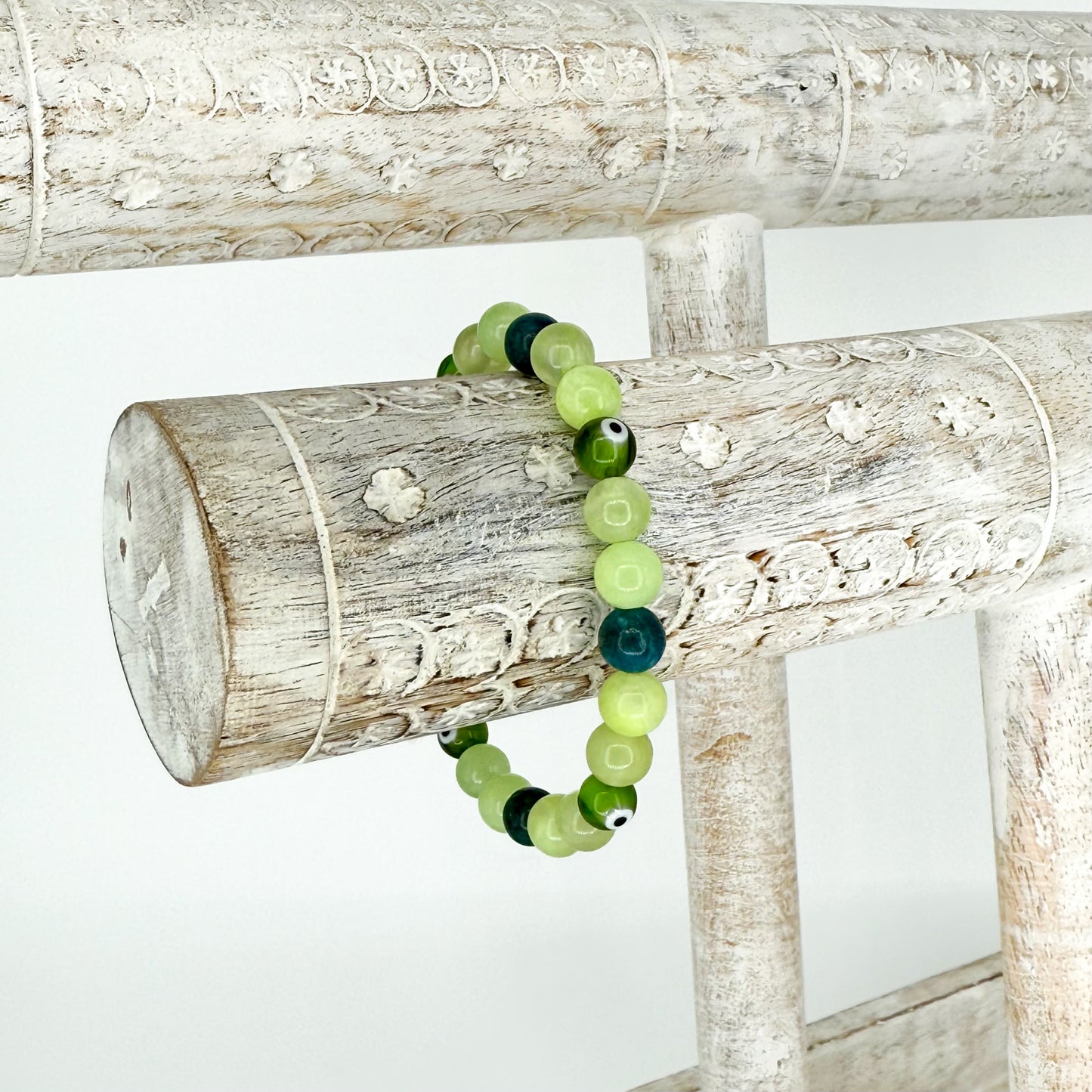 Green Quartz Evil Eye Bracelet - Esu Abita Botanica